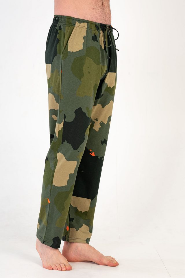 Cepli Büyük Beden Erkek Tek Alt Kamuflaj Pijama