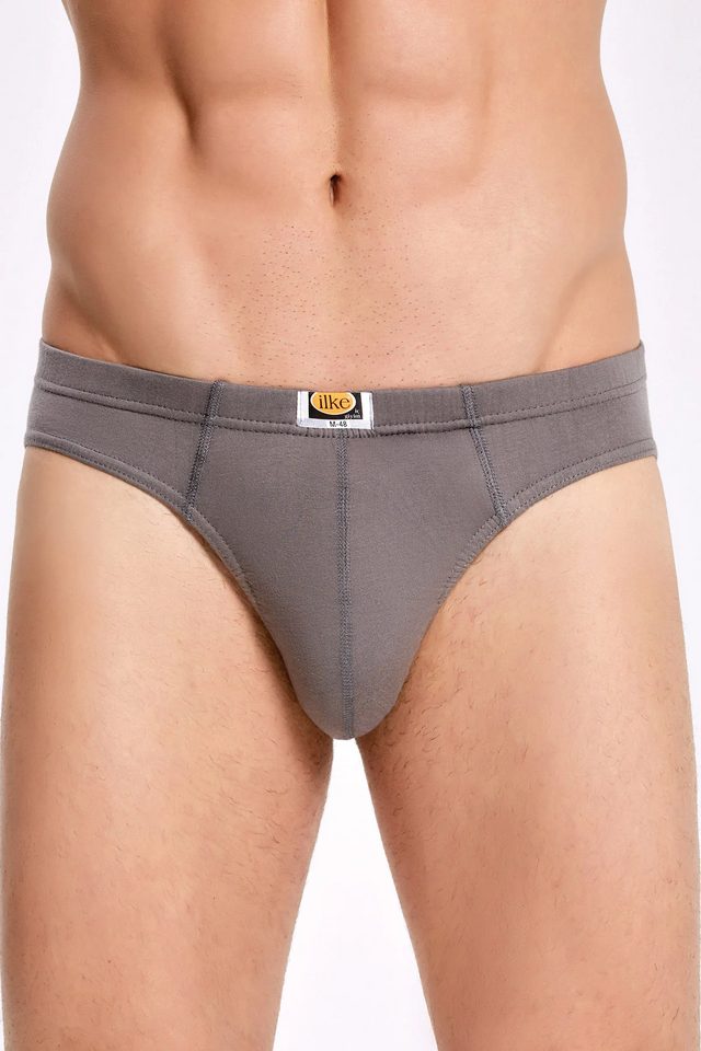 Erkek Gri Füme Siyah Pamuk Spor Slip 3'lü