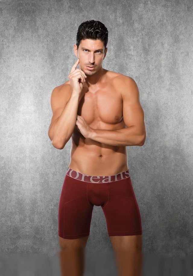 Erkek Modal Pamuklu Likralı Bordo Slim Fit Uzun Paça Boxer 
