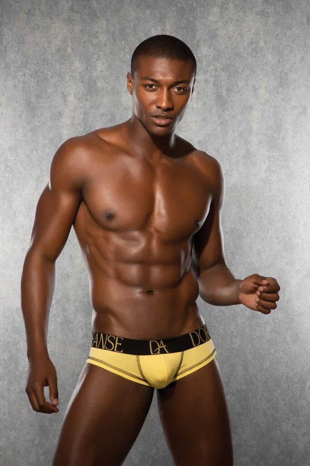 Erkek Pamuklu Likralı Sarı Slip Model Mini Boxer