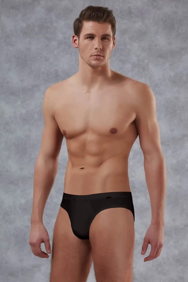 Erkek Siyah Lastikli Bel Slip 