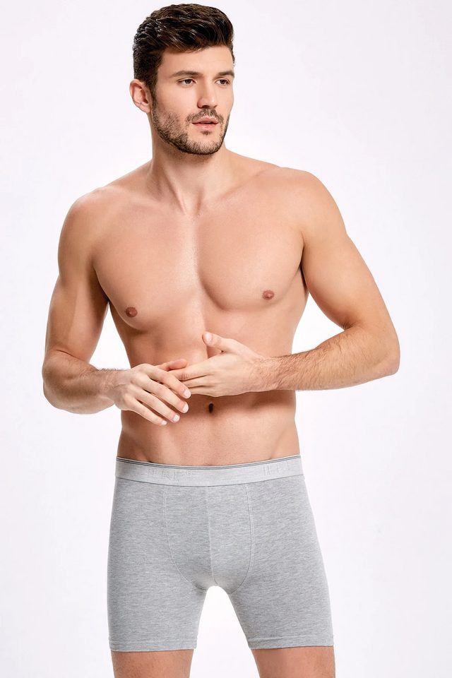 Erkek Uzun Likralı Pamuk Boxer