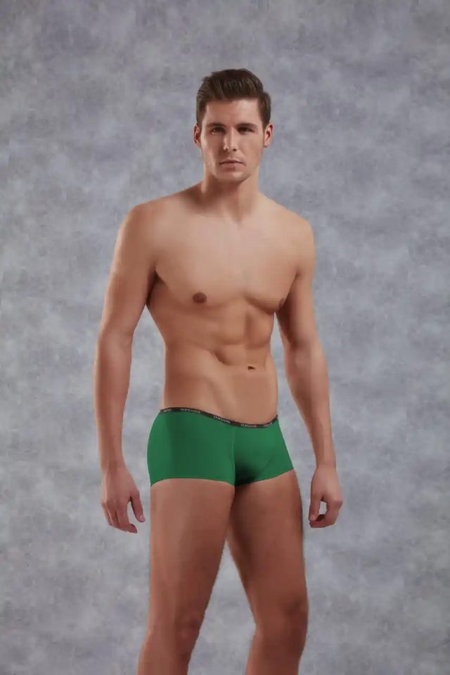 Erkek Yeşil Polyamid Mini Paça Boxer   