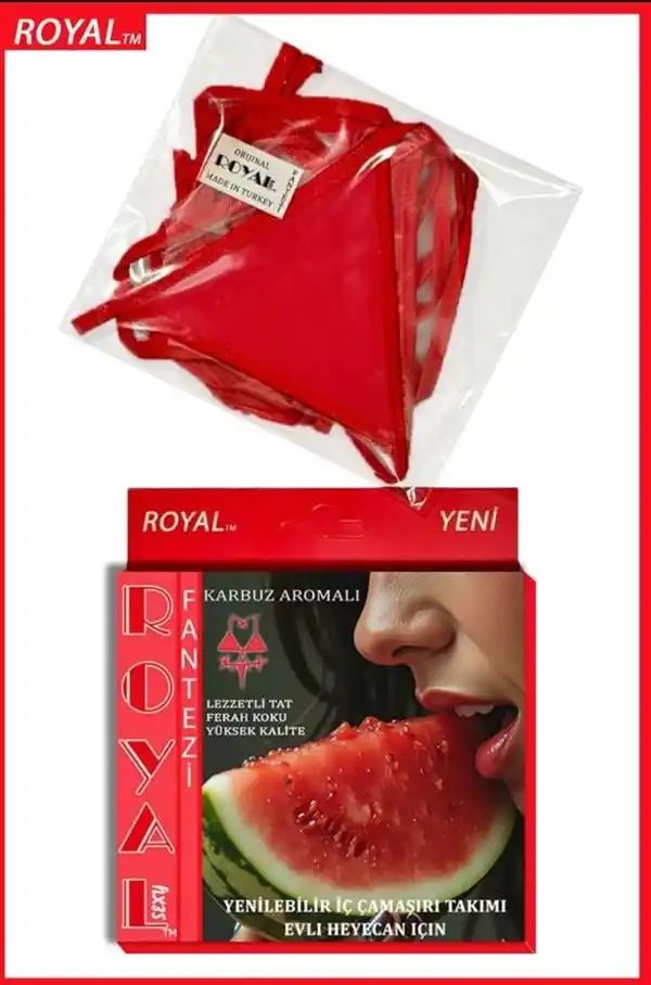 Fantezi Yenilebilir Karpuz Aromalı İç Çamaşırı Takımı