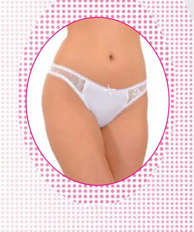 Kadın Beyaz Likralı Yanı Dantelli Düşük Bel Modal Slip Külot