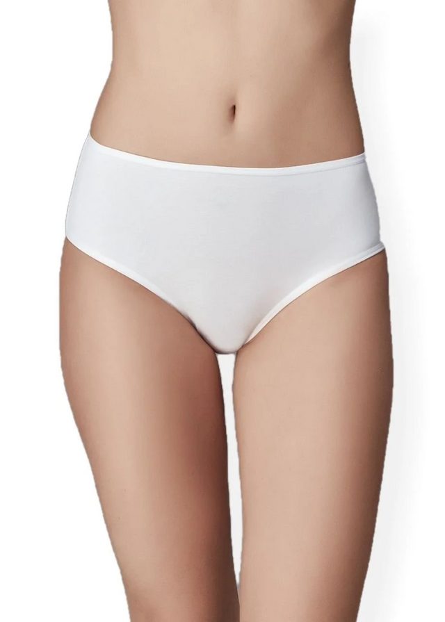 Kadın Beyaz Ten Siyah 5'li Yüksek Bel Slip Külot