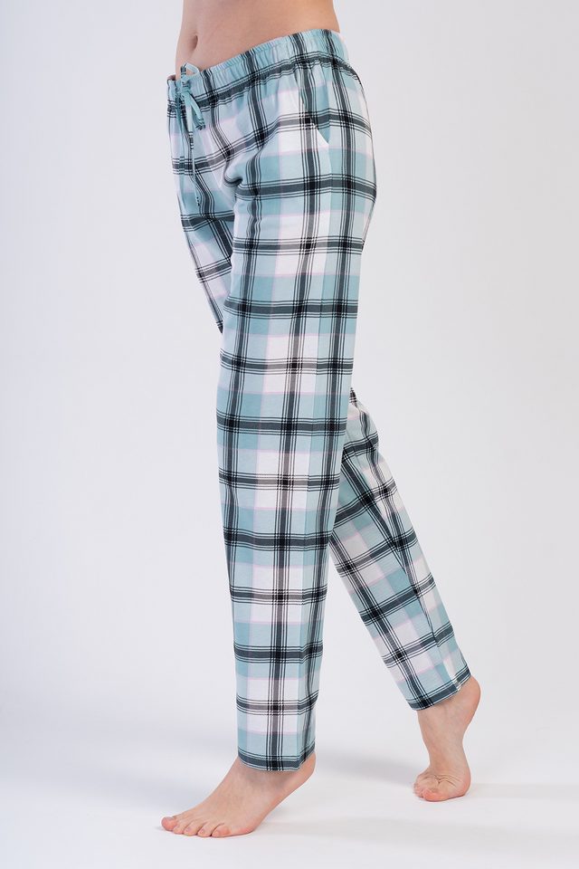 Kadın Ekoseli Suprem Cepli Tek Pijama Alt