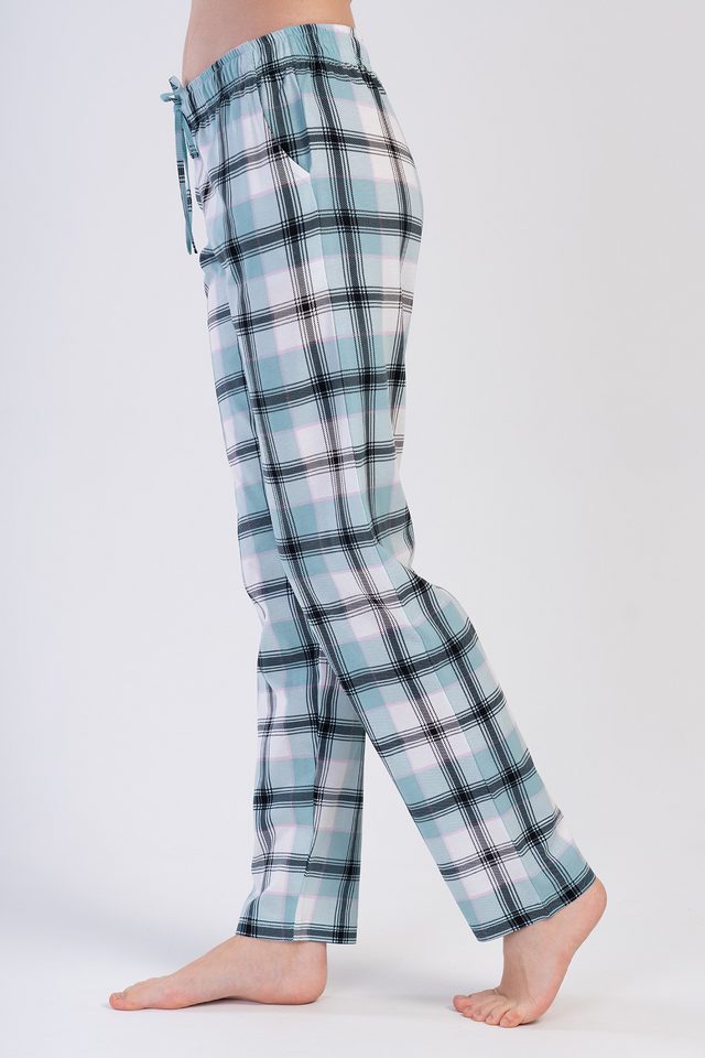 Kadın Ekoseli Suprem Cepli Tek Pijama Alt