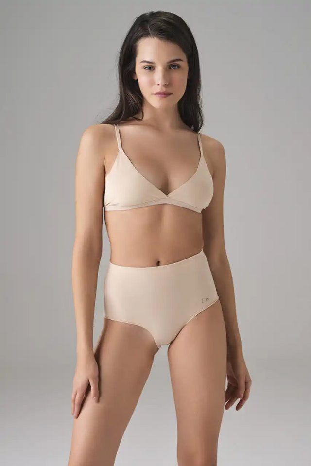 Kadın Pamuklu Ten Rengi Dikişsiz Korse Slip Külot
