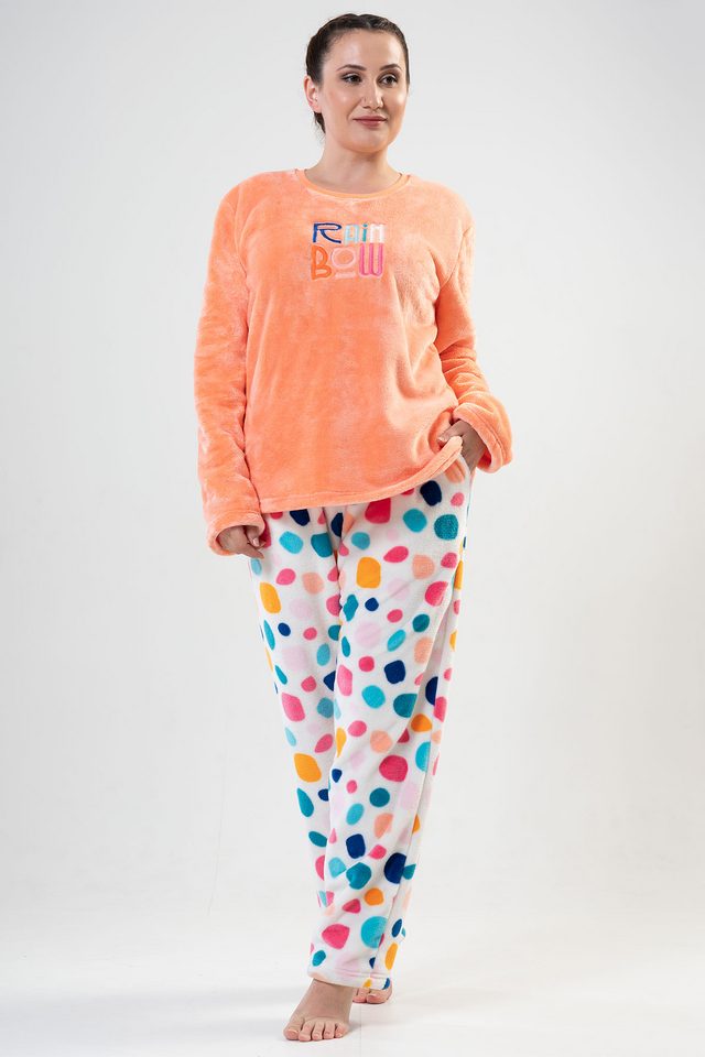 Kadın Soft O Yaka Uzun Kol Cepli Pijama Takım