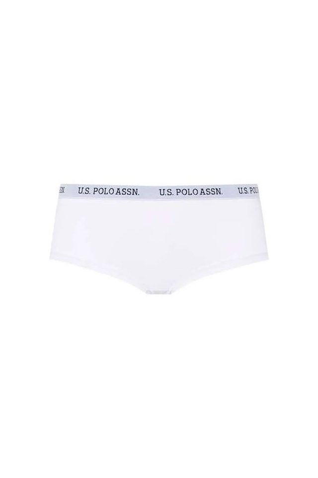 Lacivert Fuşya Beyaz Pamuk Karışımlı Logo Yazılı Lastik Bel Kadın 3'lü Şort Külot U.S. Polo Assn.