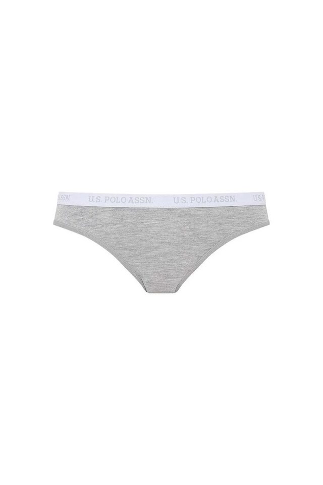 Mint Beyaz Gri Melanj Logolu Pamuklu Kadın Slip 3’lü U.S. Polo Assn. 