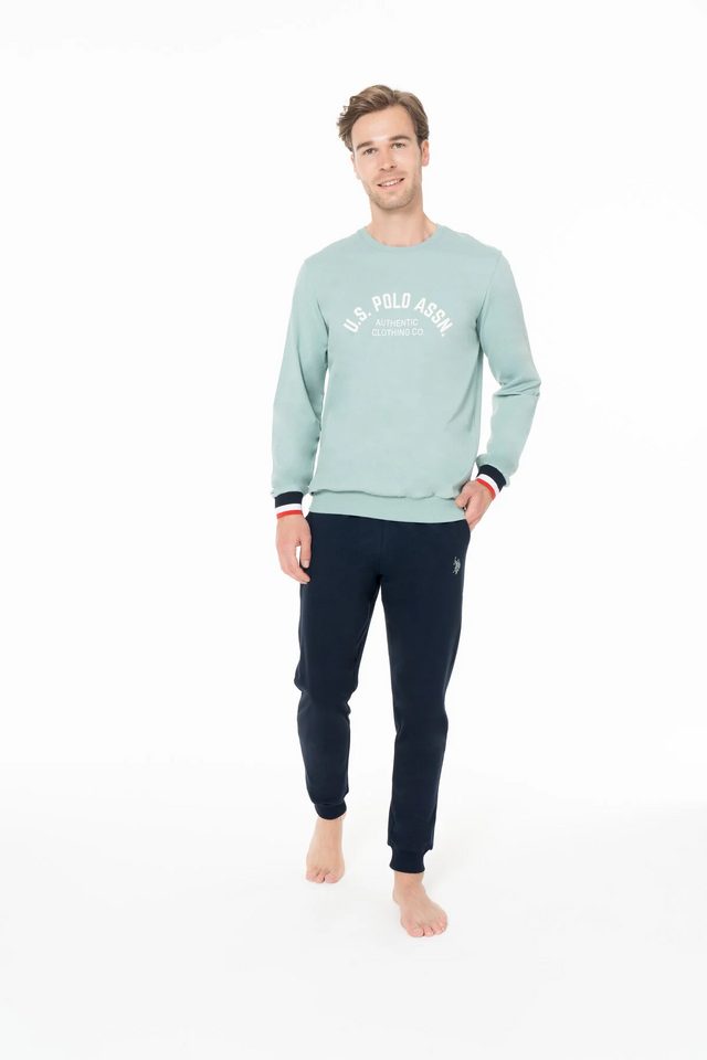 Mint Pamuklu Erkek Uzun Kollu Bisiklet Yaka Ev Giyim Takımı U.S. Polo Assn. 