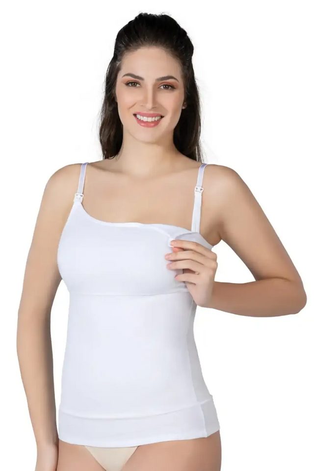 Beyaz Modal Cotton Emzirme Atlet Korse