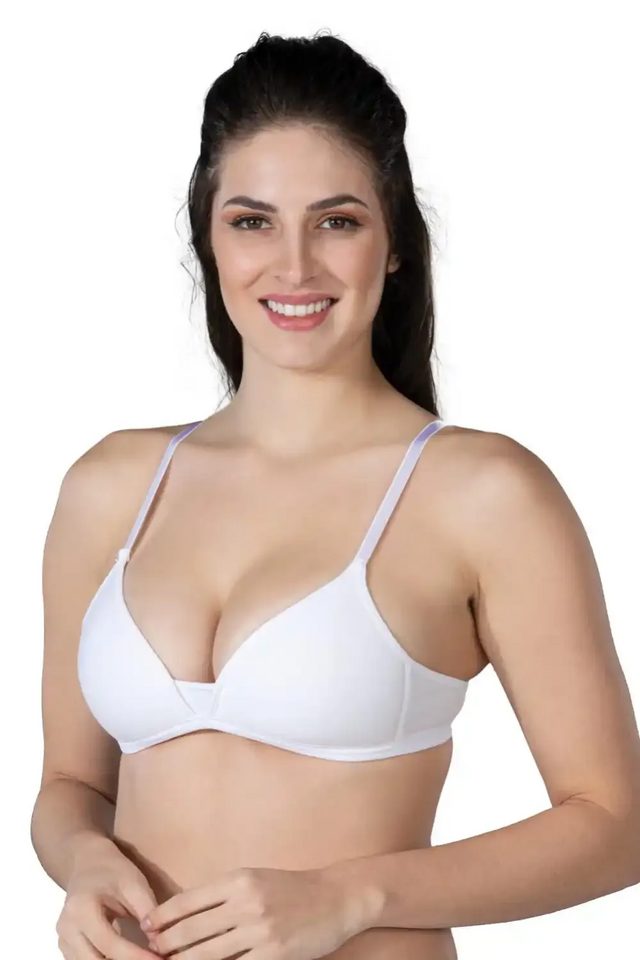 Beyaz Modal Cotton Kaplı Sütyen