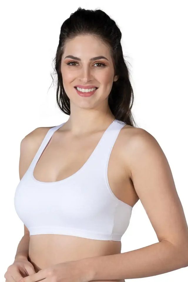 Beyaz Modal Cotton Sporcu Büstiyer
