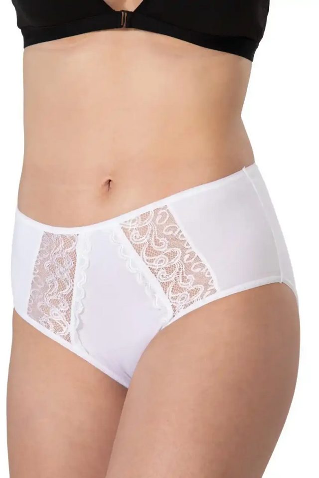 Beyaz Modal Cotton Yüksek Bel Dantelli Külot