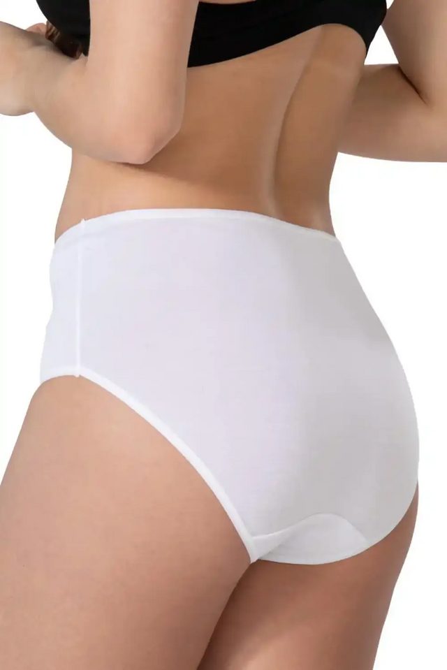 Beyaz Modal Cotton Yüksek Bel Dantelli Külot