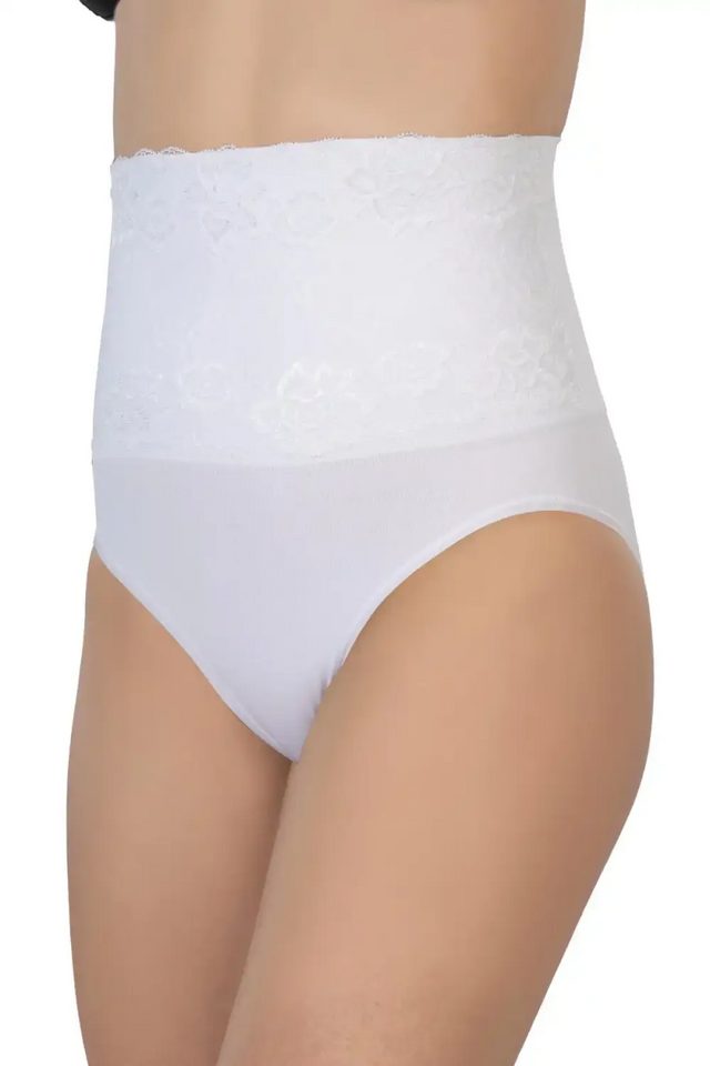 Beyaz Önü Dantelli Yüksek Bel Slip Korse