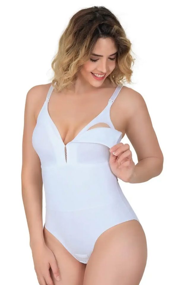 Beyaz Sırt Destekli Emzirme Body Korse