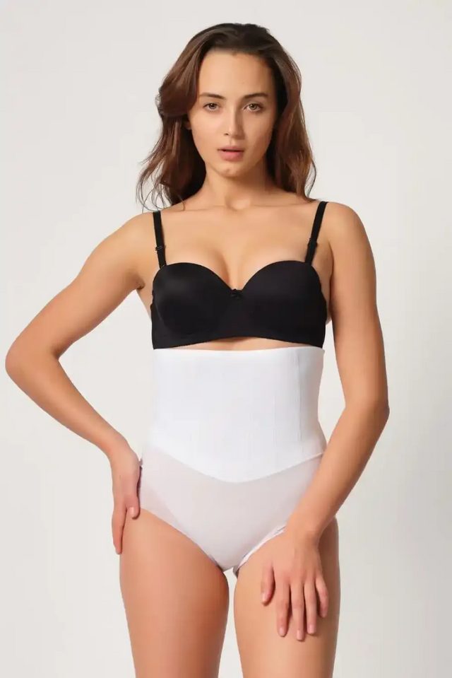 Beyaz Tül Lazer Kesim Slip Korse