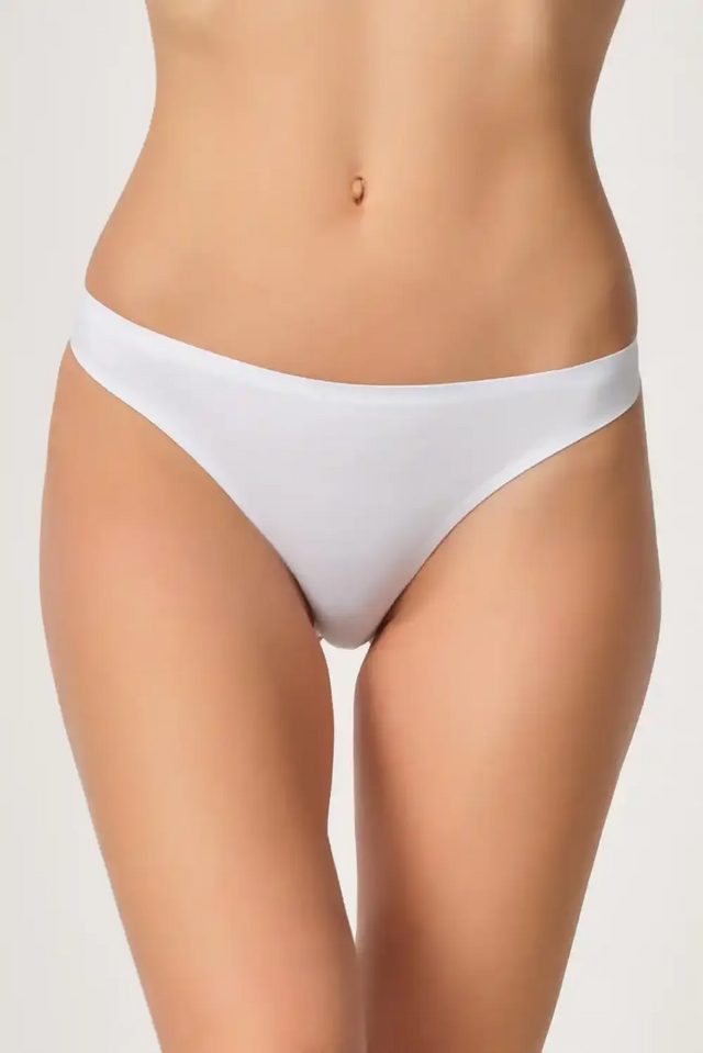 Beyaz Yapıştırma Lazer Kesim String Külot