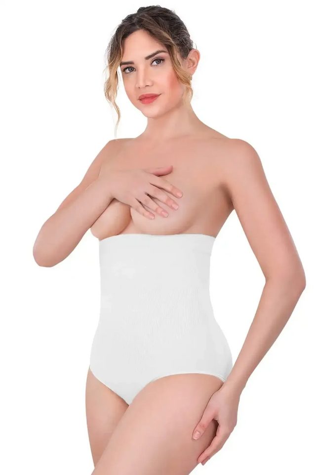 Beyaz Yüksek Bel Çıtçıtlı Slip Korse