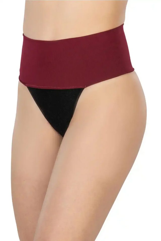 Bordo Seamless Çift Renk String Korse