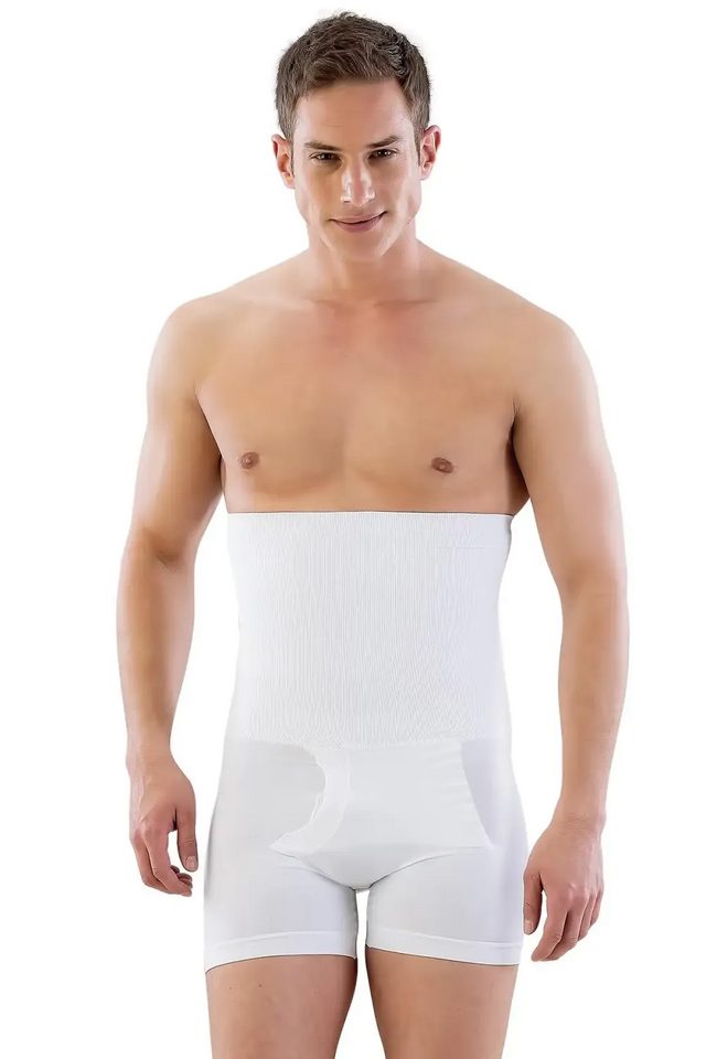 Erkek Yüksek Bel Beyaz Double Boxer Korse