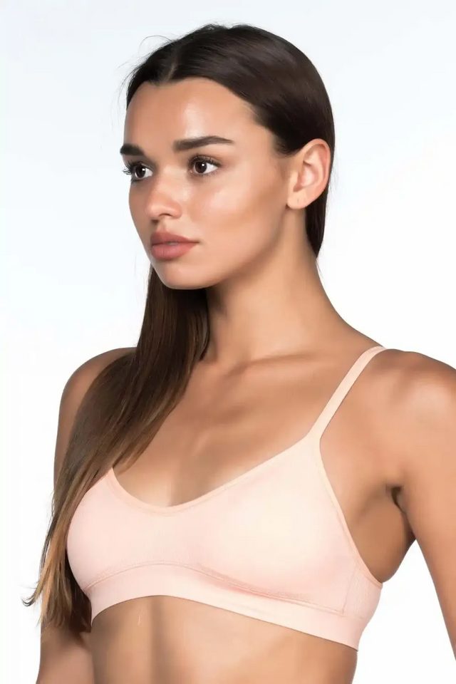 Pudra Pedli İnce Askılı Büstiyer