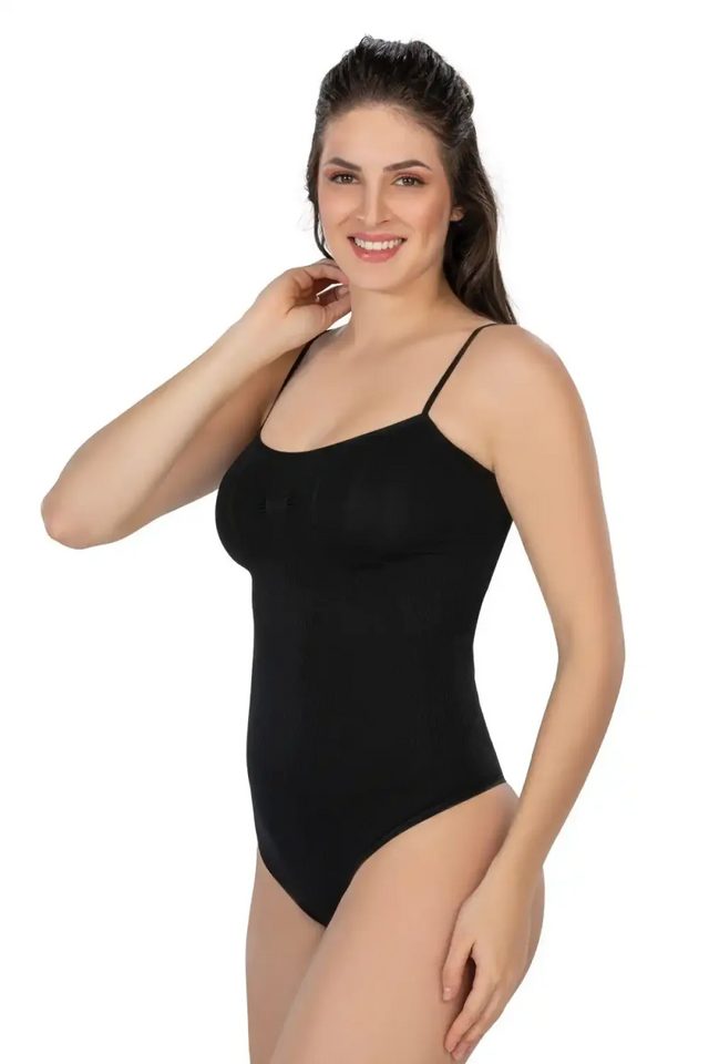 Siyah İp Askılı Ribana String Body
