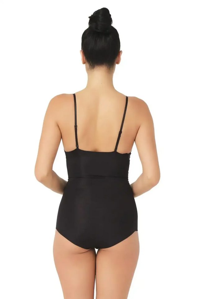 Siyah Lazer Kesim Dekolte Uyumlu Slip Korse