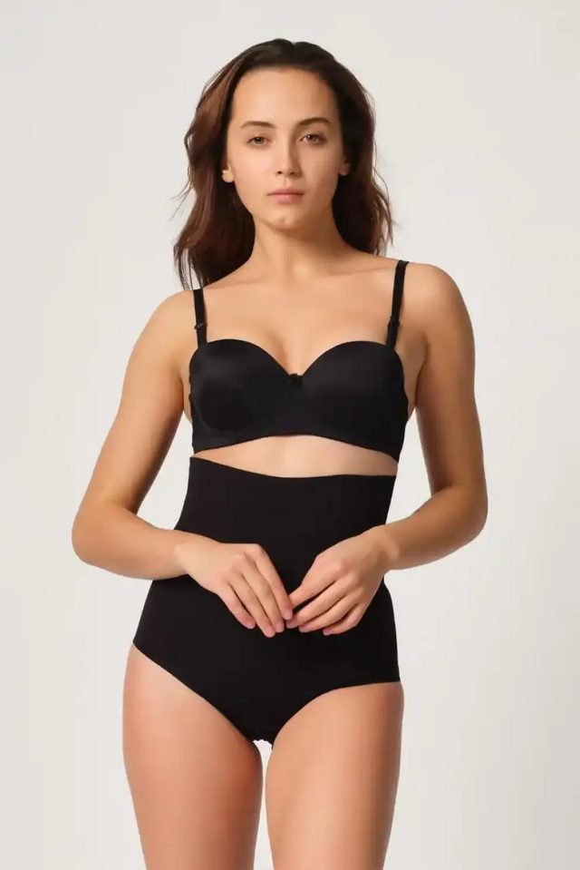 Siyah Lazer Kesim Yüksek Bel Slip Korse