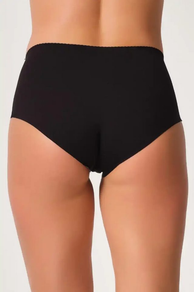 Siyah Mama Lazer Kesim Slip Korse