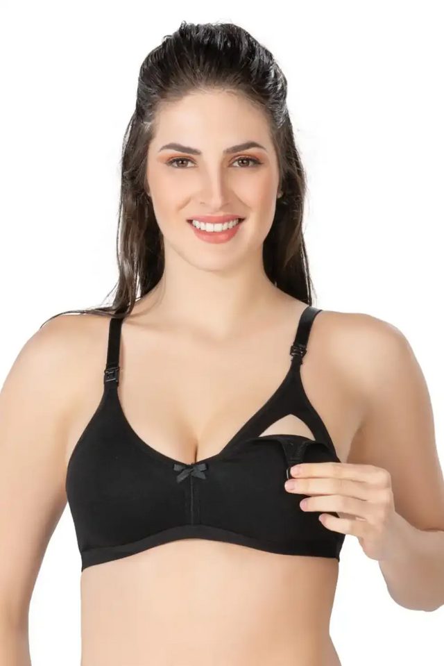 Siyah Modal Cotton Emzirme Sütyen