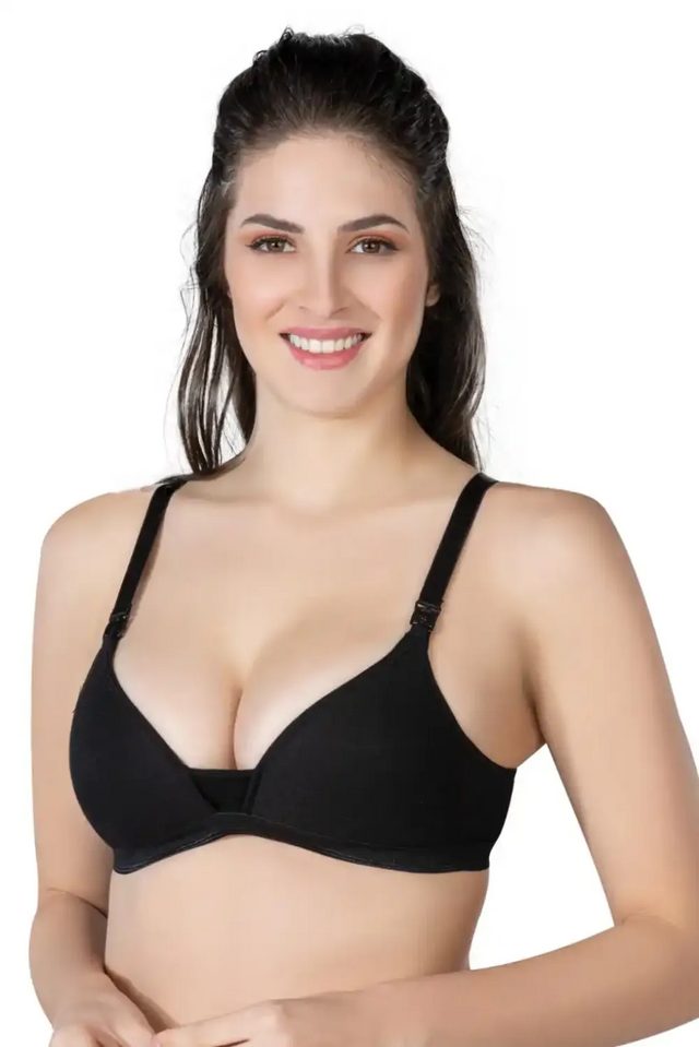 Siyah Modal Cotton Kaplı Emzirme Sütyen