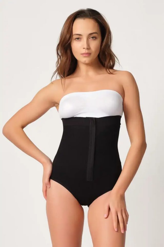 Siyah Önden Agraflı Slip Korse