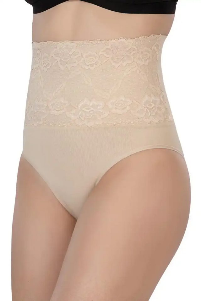 Ten Rengi Önü Dantelli Yüksek Bel Slip Korse