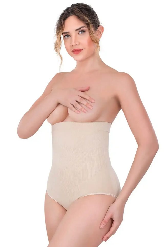 Ten Rengi Yüksek Bel Çıtçıtlı Slip Korse