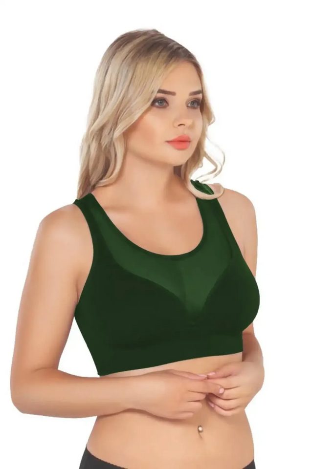 Yeşil Dikişsiz Tül Toparlayıcı Büstiyer