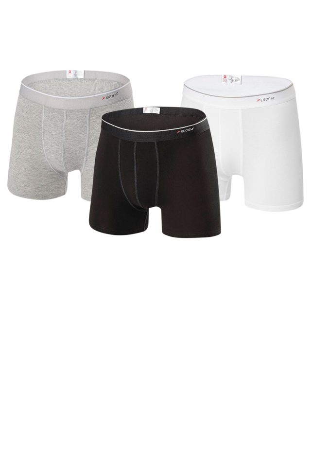 Siyah Beyaz Gri Pamuk Elastan Erkek 3'lü Boxer