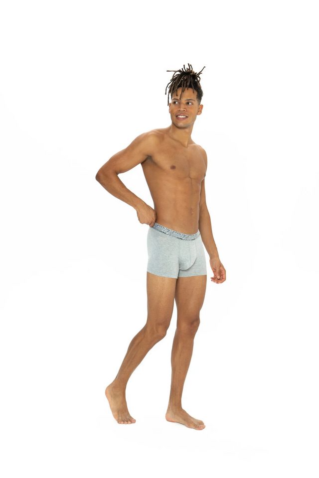 Siyah Lacivert Gri Melanj Pamuk Karışımlı Erkek 3'lü Boxer Seti U.S. Polo Assn. 